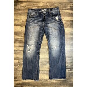 VTG Men's BKE Tyler Bootleg Denim Blue Jeans 34x32 Distressed